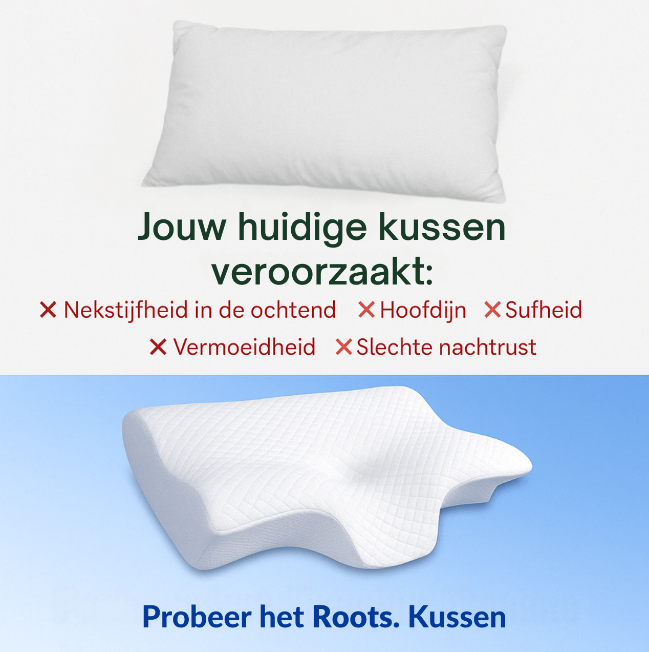 Ergonomisch 'Spine Support Pillow' + Gratis Kussensloop