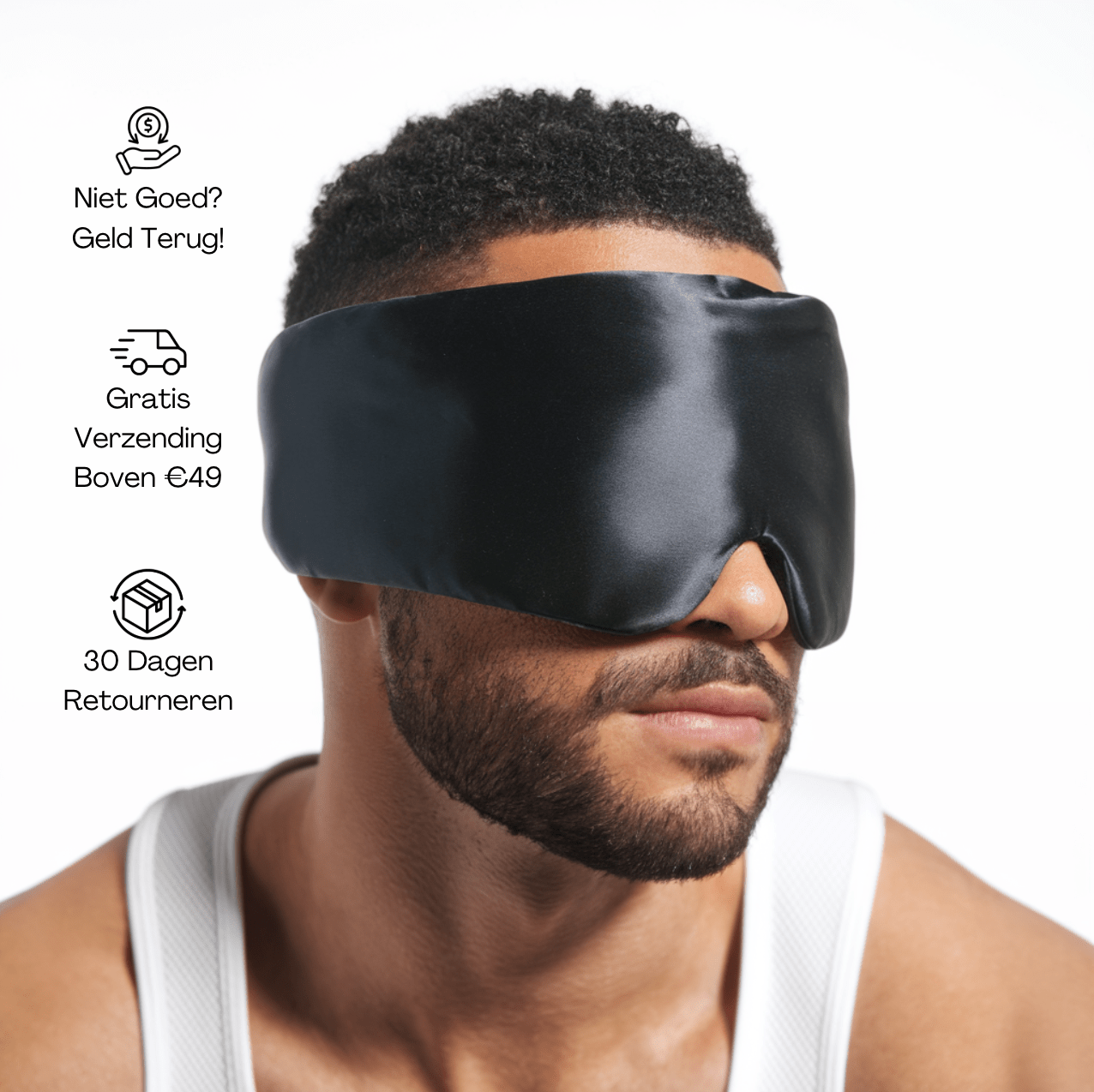 Zijde Slaapmasker - Black Obsidian