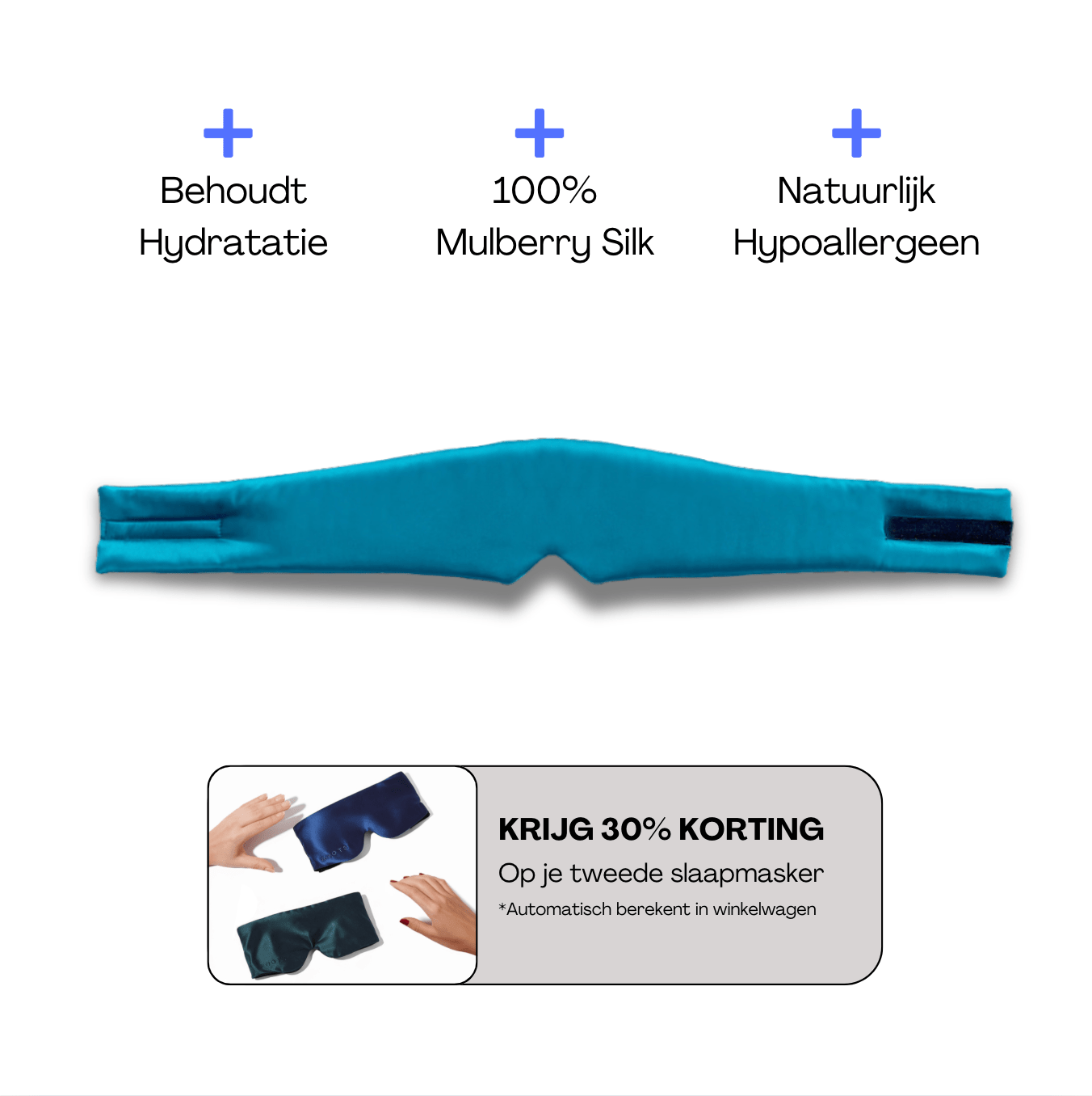 Zijde Slaapmasker - Lagoon Blue