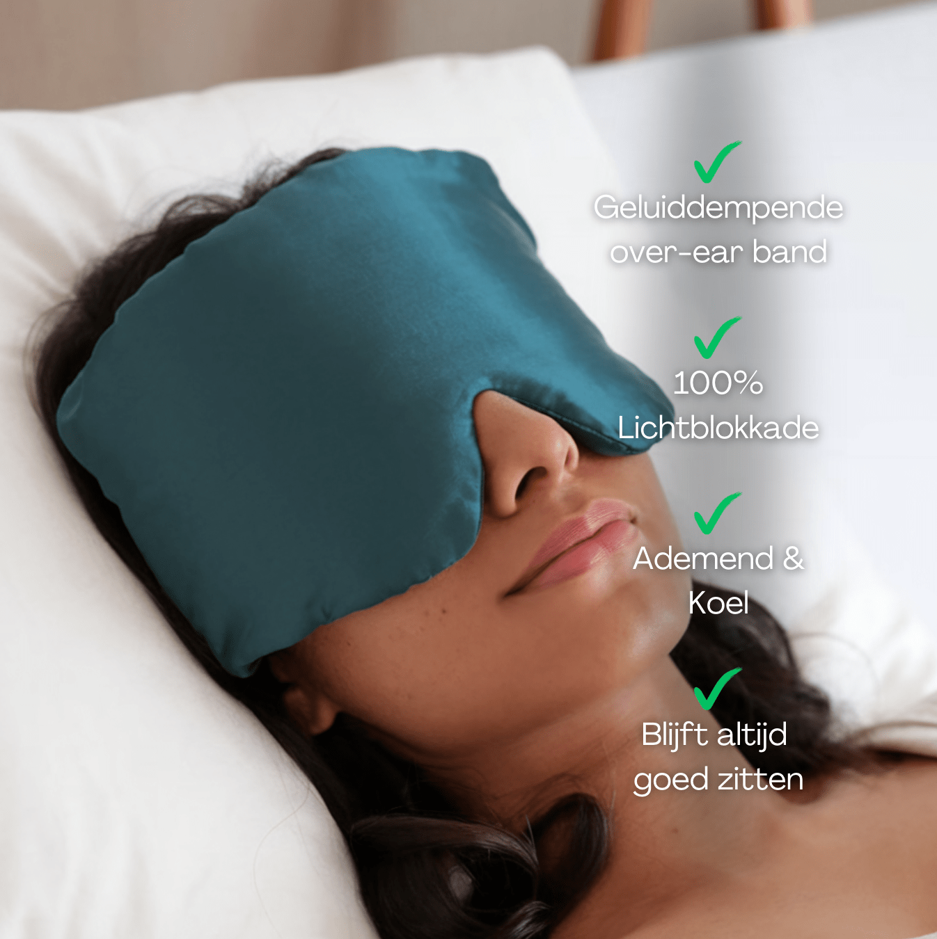 Zijde Slaapmasker - Lagoon Blue