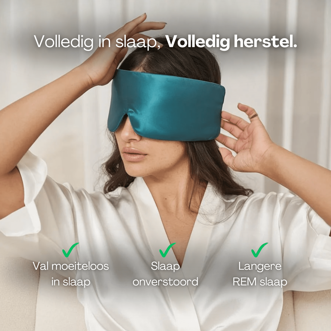 Zijde Slaapmasker - Lagoon Blue
