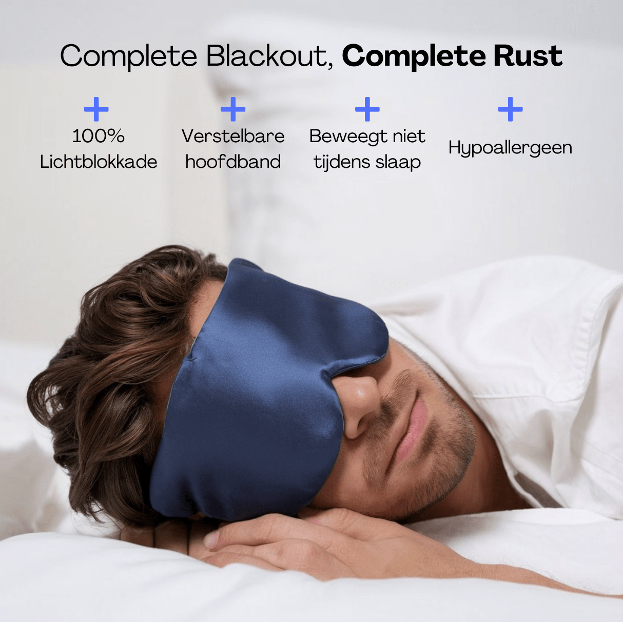 Zijde Slaapmasker - Focus Blue