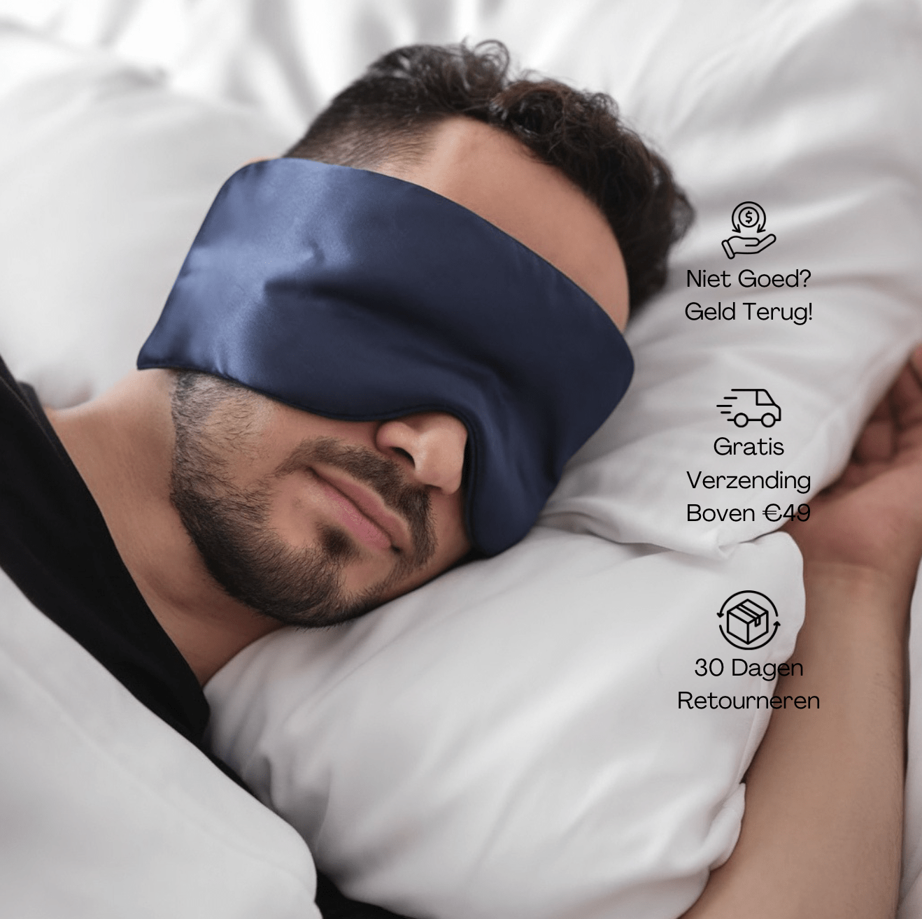 Zijde Slaapmasker - Focus Blue