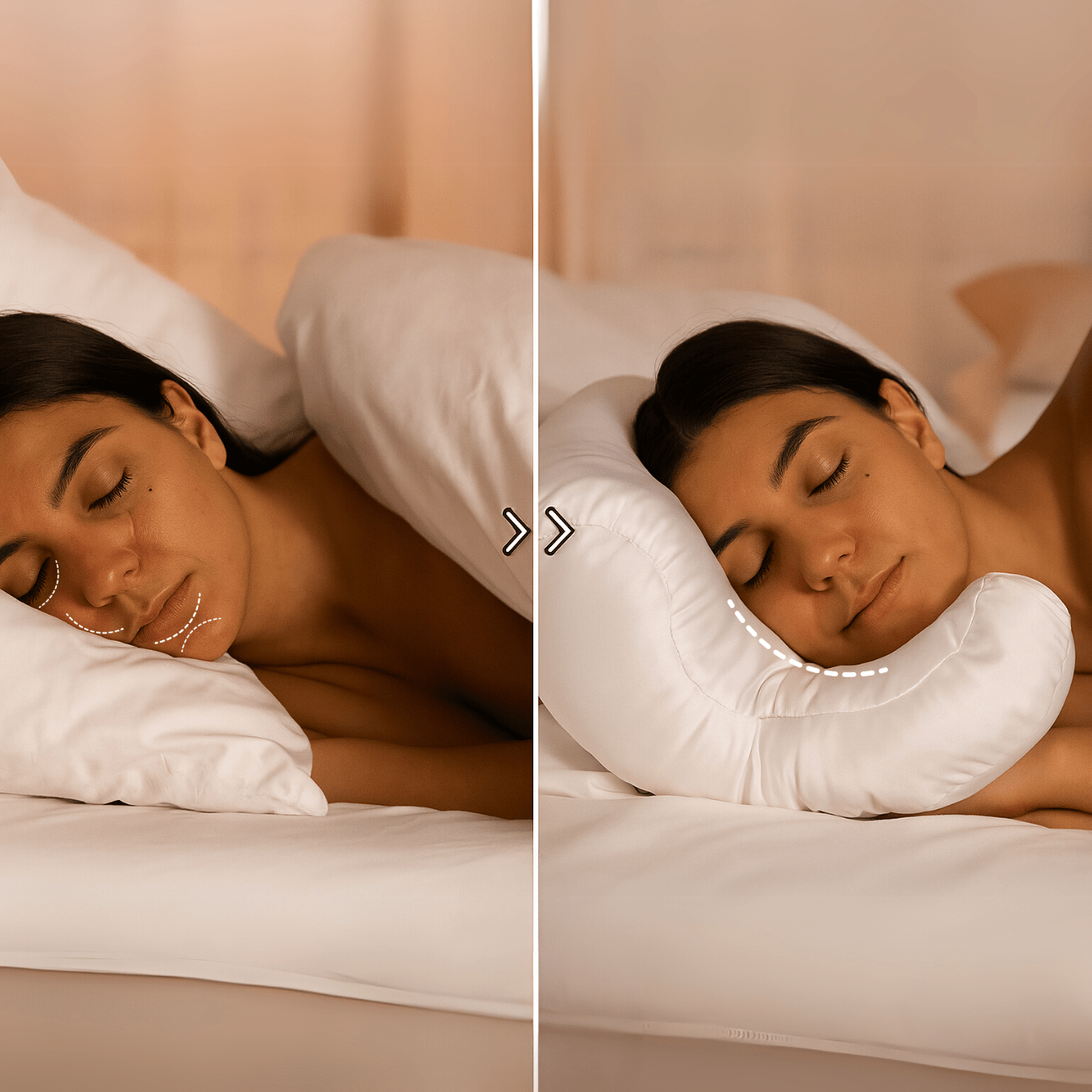 Beauty Face Pillow + Satijnen Kussensloop
