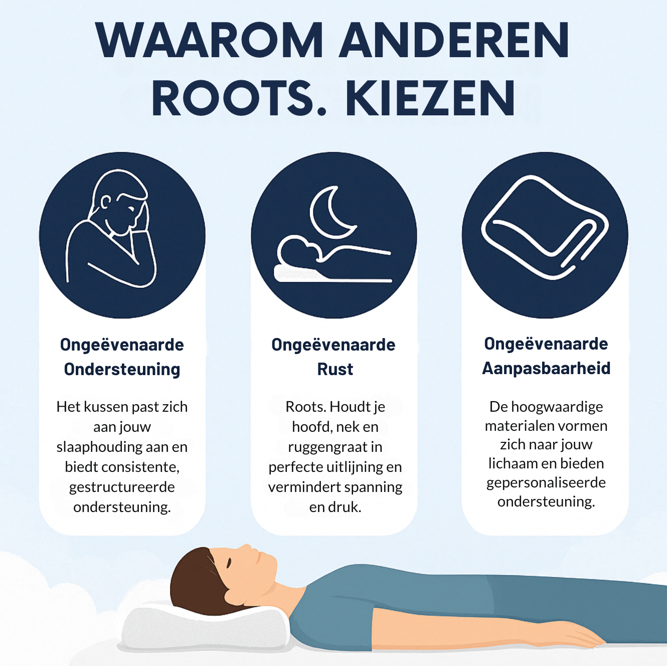 Ergonomisch 'Spine Support Pillow' + Gratis Kussensloop