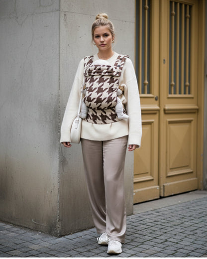 Calín carrier - ivory houndstooth