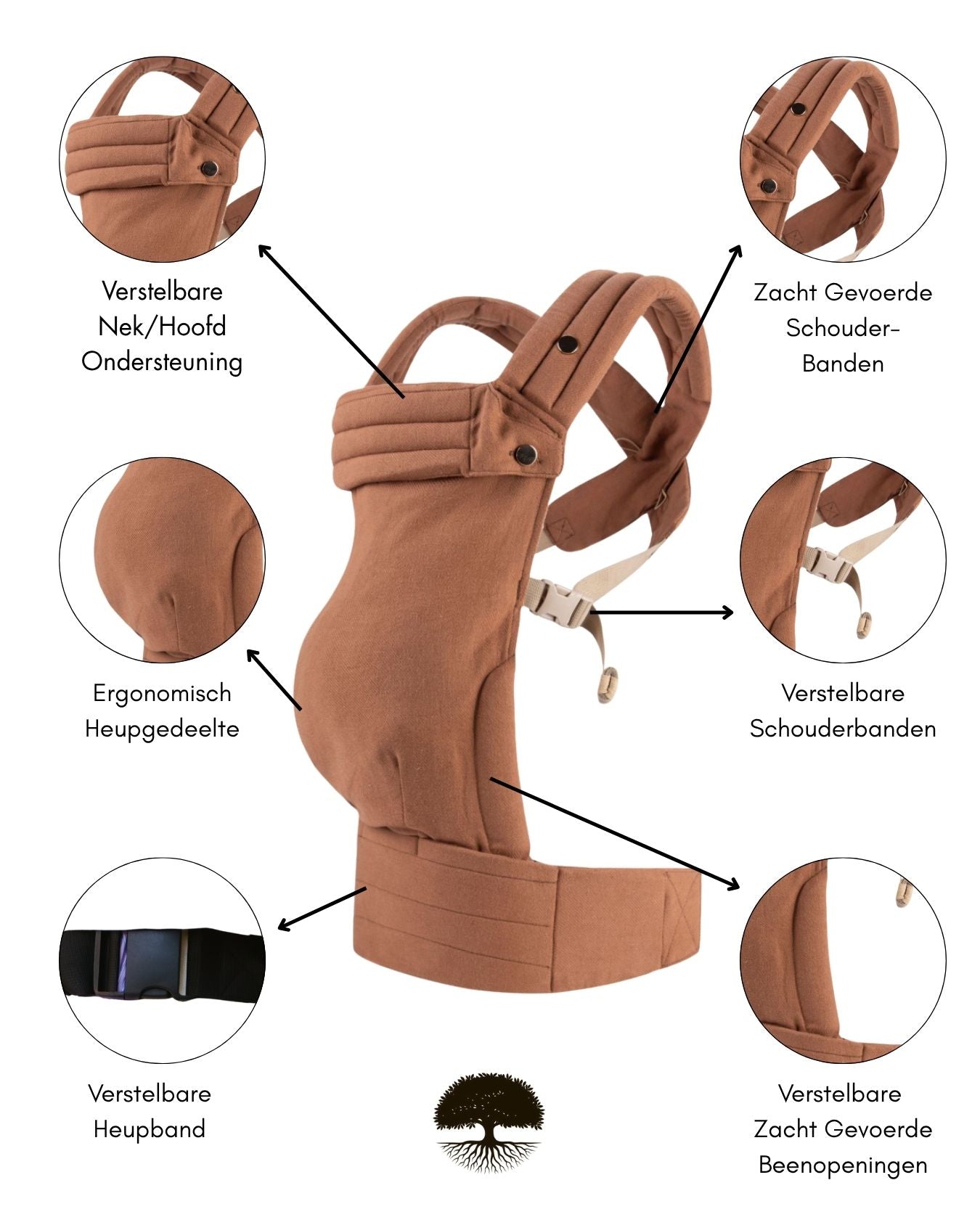 Calín carrier - terracotta linnen