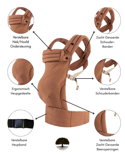 Calín carrier - terracotta linnen