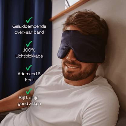Zijde Slaapmasker - Focus Blue