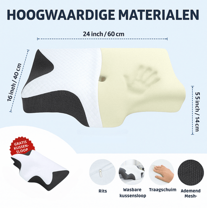 Ergonomisch 'Spine Support Pillow' + Gratis Kussensloop