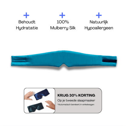 Zijde Slaapmasker - Lagoon Blue