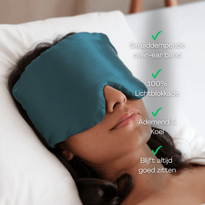Zijde Slaapmasker - Lagoon Blue