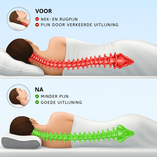 Ergonomisch 'Spine Support Pillow' + Gratis Kussensloop